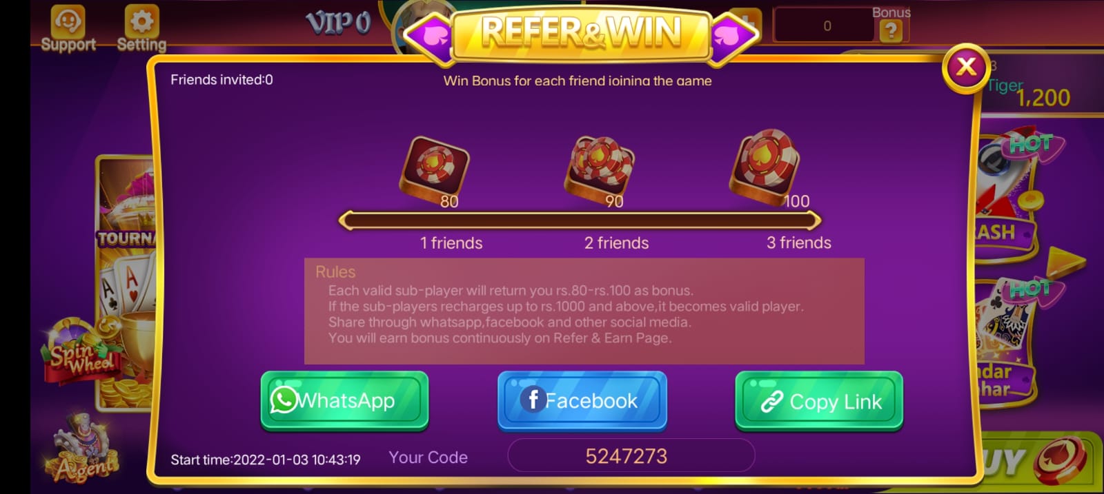 Rummy Tour App || Bonus 20₹ || रमी टूर ऐप || Withdrawal 100₹ 6 Refer & Earn Option In Rummy Tour Apk