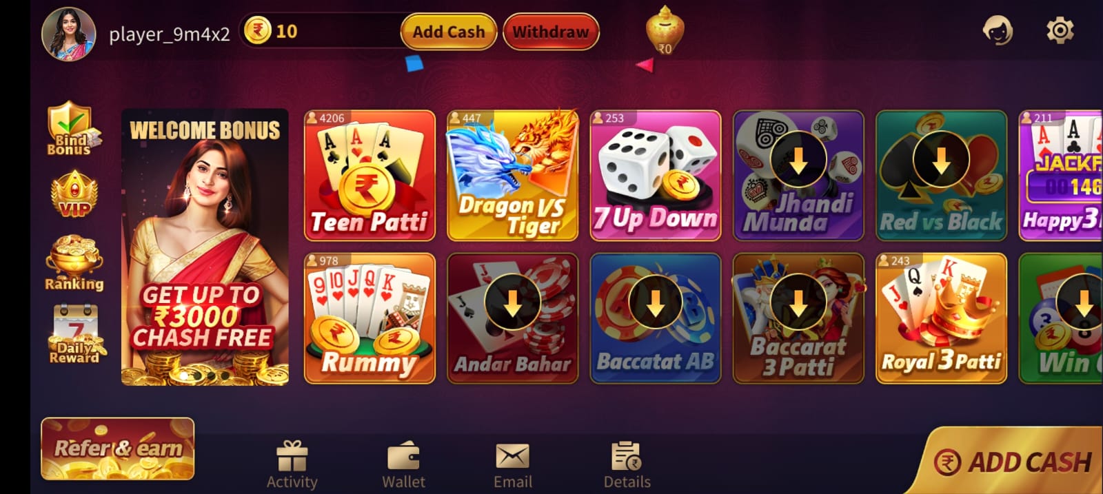 Games In Rummy Raja App