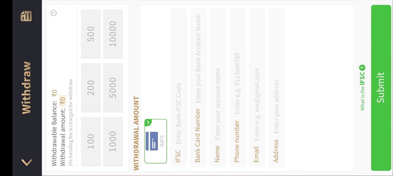 Withdrawal In Rummy Raja Apk