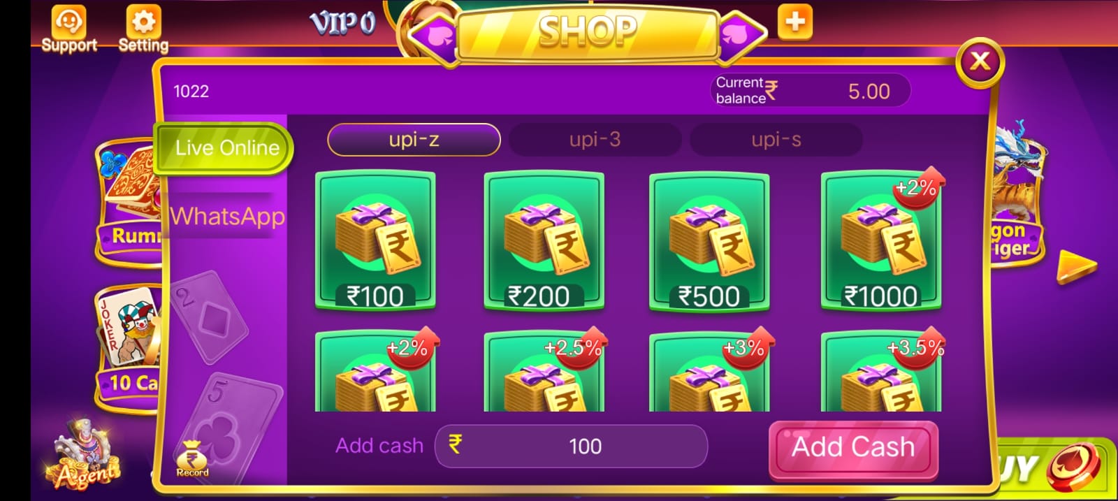 Add Money In Teen Patti Mini App