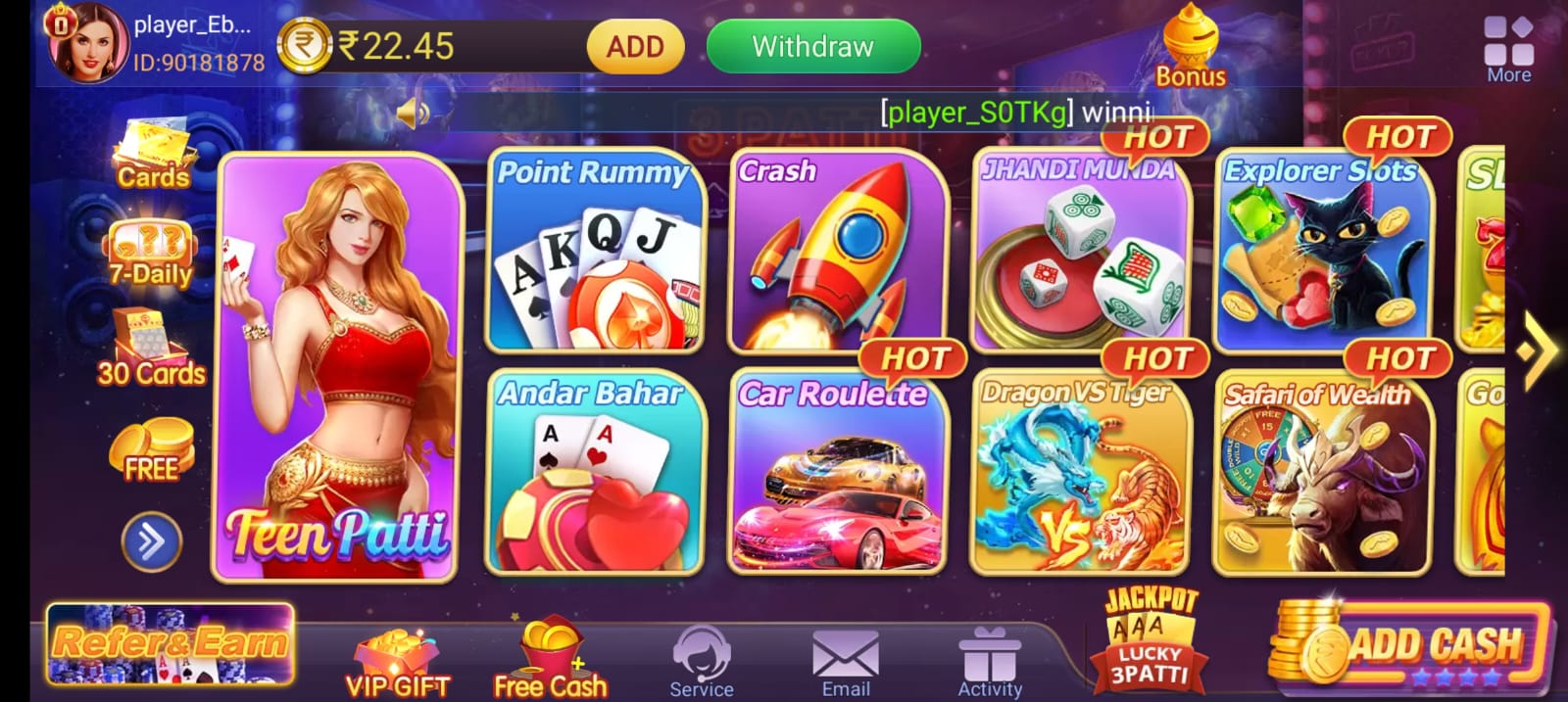 Available All Games In 3 Patti Master App